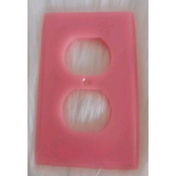 Homemade Double Light Switch and Plug In Plates Pink Home Decor New - Picture 4 of 4